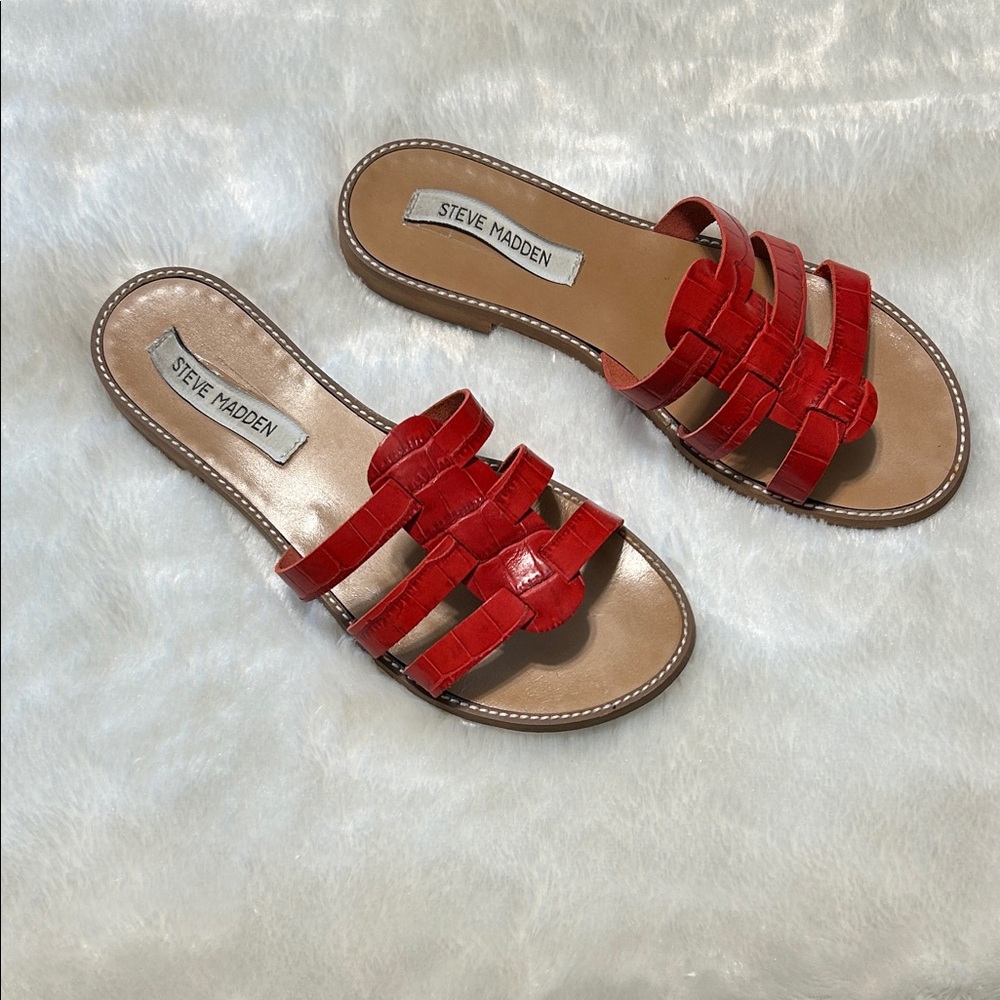 Steve Madden Strappy Red Sandals